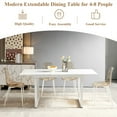 thumbnail image 5 of Lecut Extendable Dining Table for 4-8 Person, Extendable from 55" to 71", Modern Rectangle Dining Table with MDF Tabletop and Metal Frame, Expanding Kitchen Table for Home, Office,White, 5 of 7