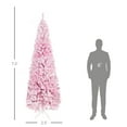 7.5 FT Artificial Christmas Tree, Pink Unlit Snow Flocked Xmas Tree