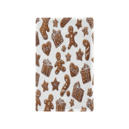 IAUYY Retardant PC Material Unused Outlet Cover Switch Plate Covers Easy DIY Installation with Screws Light Switch Cover Plate Gingerbread Frosting