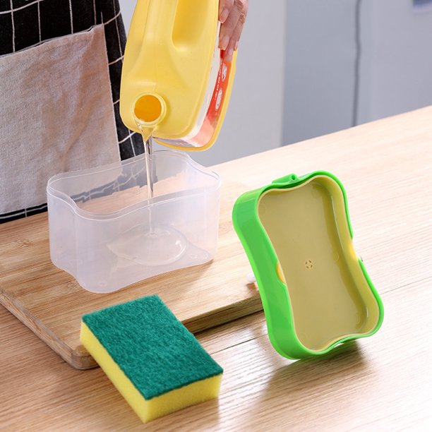 2 in 1 Soap Pump Dispenser and Sponge Holder Dish Soap Dispenser