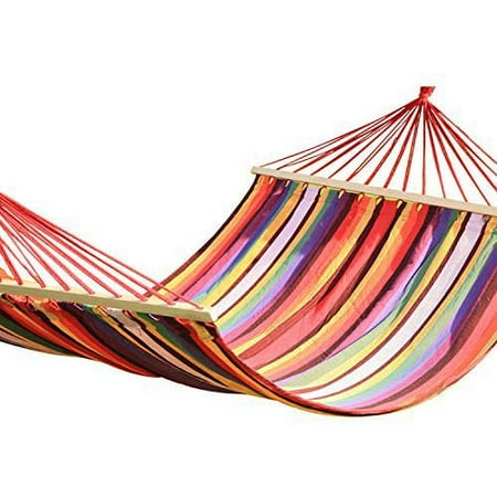 Adeco Rainbow Striped Outdoor Hammock Chair With Spreader