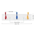 thumbnail image 3 of Badiano Wall Mount Wood Coat Rack with 3-Dual-Hooks, Bamboo Hanging Organizer, Red-Blue-Yellow Hook, 3 of 6