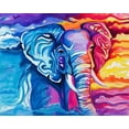thumbnail image 2 of Goodrich, Chelsea 32x26 White Modern Wood Framed Museum Art Print Titled - Elephant in Vibrant Colors, 2 of 4