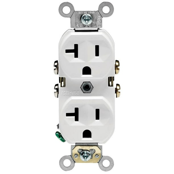 Enchufe eléctrico Leviton, blanco, 20 A, 125 V