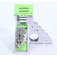 thumbnail image 5 of Casa de hámster Escondite Escondite Deportes Ratón Juguete Hámster enano Reino de animales pequeños Durable Inodoro No tóxico Casa de madera de lujo de 2 pisos (verde) 1 pieza, 5 of 5