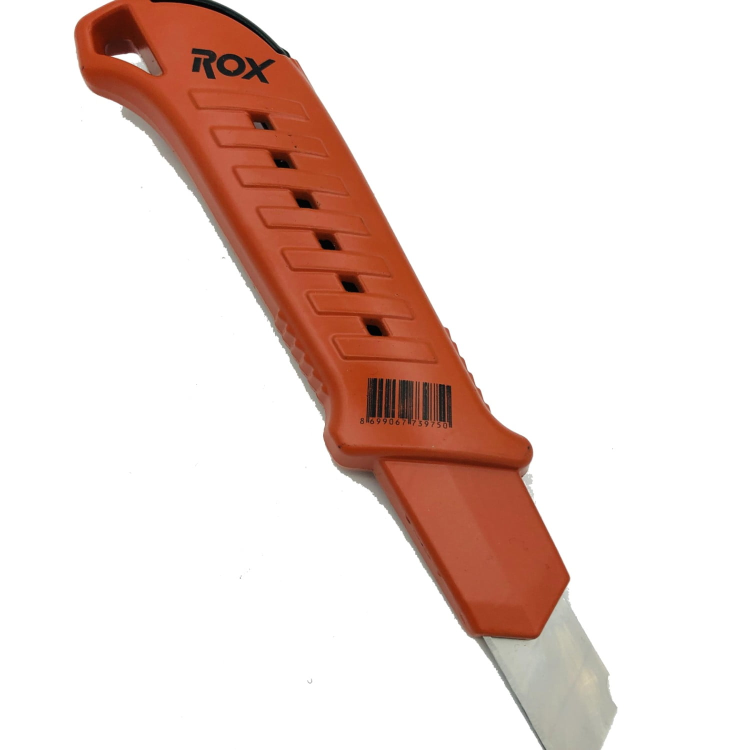 Rox ROX-UTILKNIF-METAL-ORG-1539750 Heavy Duty Retractable Snap Off Blade Utility Knife Cutting Edge Box Cutter - Pack of 6