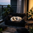 thumbnail image 5 of Pet Bed Washable Cushion, Cozy Elevated Sofa for Cats Small Dogs, Soft Cotton Cover Removable, Non Slip Base Indoor Living Room Bedroom Balcony Use, 5 of 6