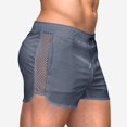 thumbnail image 2 of tarylea Mens Workout Shorts Elastic Waist Side Mesh Shorts Solid Color Drawstring Shorts with Pockets Casual Fitted Stretch Athletic Shorts, 2 of 7