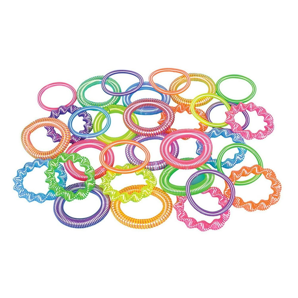 Rhode Island Novelty 12 Plastic Coil Spring Bracelets Assorted