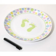 Darice Baby Feet Design Pastel Autograph Plate with Marker