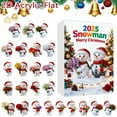 thumbnail image 1 of Countdown Sets 2025 2D Snowman Acrylic Hanging Advent Calendar Features 24 Unique Flat Snowmen with Realistic Patterns, 1 of 6