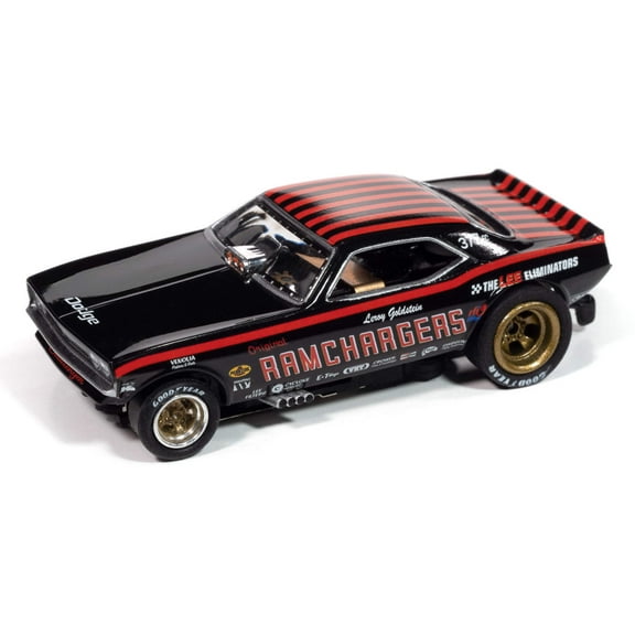 Auto World 4Gear SC413-4A 1970 Dodge Challenger Ramcharger (Black) HO Scale Slot Car