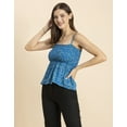 thumbnail image 7 of Moomaya Womens Printed Shoulder Strap Top, Square Neck, Smocked Casual Summer Cotton Top, 7 of 7