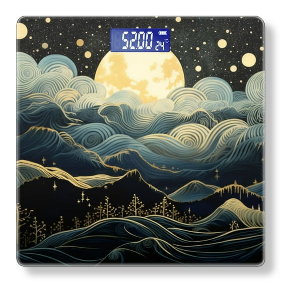 Bathroom Scale, Highly Accurate Digital Body Scale,Precisely Measures Weight up to 400 lbs-Rolling Hills Under The Moonlight