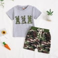 thumbnail image 2 of Kaprioy My First Easter Baby Boy Outfit Boys Eeaster Outfit Christian Easter T-Shirts Camo Bunny Tee Top With Camouflage Elastic Drawstring Shorts Summer Outfit, 2 of 5