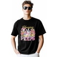 thumbnail image 1 of Camisetas para hombre, camiseta de algodón con cuello redondo y diseño de conejo de Pascua, manga corta, estilo granja, conejito de flores, 1 of 8