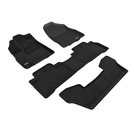 3D MAXpider 2017-2020 Fits Acura Mdx 6-Seat Elegant Woven Nylon Black 1st 2nd 3rd Row Floor Mat L1AC01004709