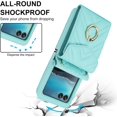 thumbnail image 5 of REQO Phone Case for Motorola Razr 40 Ultra/Moto Razr Plus 2023 Wallet Cover with RFID Blocking Ring Crossbody Wrist Strap Stand Credit Card Holder Purse Cell Razr+ + 5G XT2321-3 Women Girls Teal, 5 of 7