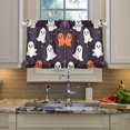 thumbnail image 2 of Yayeee Kitchen Curtains Tier Pair Light Filtering 27"x36" Rod Pocket Short Cafe Window Panel, White Halloween Ghosts, 2 of 7