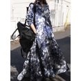 thumbnail image 3 of Womens Dresses Turn-down Collar Long Sleeve Floral Print Long Maxi Dress, 3 of 4