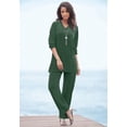 thumbnail image 4 of Roaman's Women's Plus Size Two-Piece V-Neck Velour Set, 4 of 6