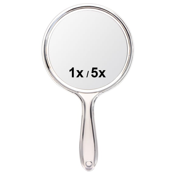 Espejo de mano Macaki con aumento de 1X/5X para maquillaje, color blanco