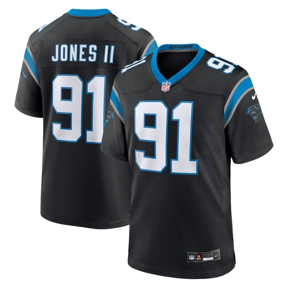 Men's Nike Patrick Jones II Black Carolina Panthers Team Game Jersey