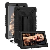 SOATUTO For Walmart Onn 7 Gen 3 Case / Onn 7 2022 Model Tbalet Case Built in Shoulder Strap & Stand With HD Tempered Glass Screen Protector For Walmart Onn 7 2022 Model 100071481 - Black Black&1 Pcs
