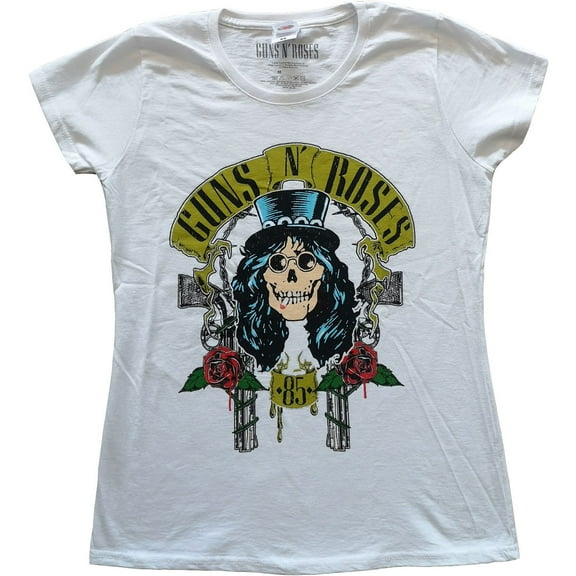 Men's Guns N Roses Slash '85 T-shirt Large White