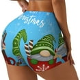 thumbnail image 1 of Balery Merry Christmas Gnome Pantalones cortos de entrenamiento estampados para mujer, sin costuras, ajustados, para gimnasio, yoga, correr, deportes, ejercicio activo, fitness.-Large, 1 of 8