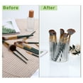 thumbnail image 5 of Unique Bargains Makeup Brush Cup 4 Slot Makeup Brush Holder for Vanity for Bathroom Countertops Clear White, 5 of 6