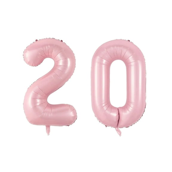 Number Twenty Balloon Soft Pastel Pink Number 20 Balloon 32" Large Festive Balloon
