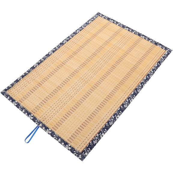 MLINS Large Bamboo Sushi Mat Wall Decor with Blue Floral Edges for Home Multi Color 24.5 Inches