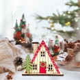 thumbnail image 5 of Bfogop Wooden Christmas House Decorations Home Party Christmas Small Ornament Christmas Craft Supplies, LED Light Wooden Hanging Ornaments Santa House Desktop Ornaments, 5 of 6