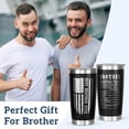 thumbnail image 2 of Gifts For Brother From Sister,Brother-20oz Tumbler With Handle & Straw Lid-Birthday,Christmas,Thanksgiving Gifts For Brother-Funny Brother Gifts-Brother Mug Coffee Cup, 2 of 5