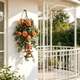 thumbnail image 1 of Flores colgantes de cesta de rosas artificiales para decoración tanto en exteriores como en interiores con enredaderas artificiales Arreglo floral de seda sin mantenimiento, 1 of 6