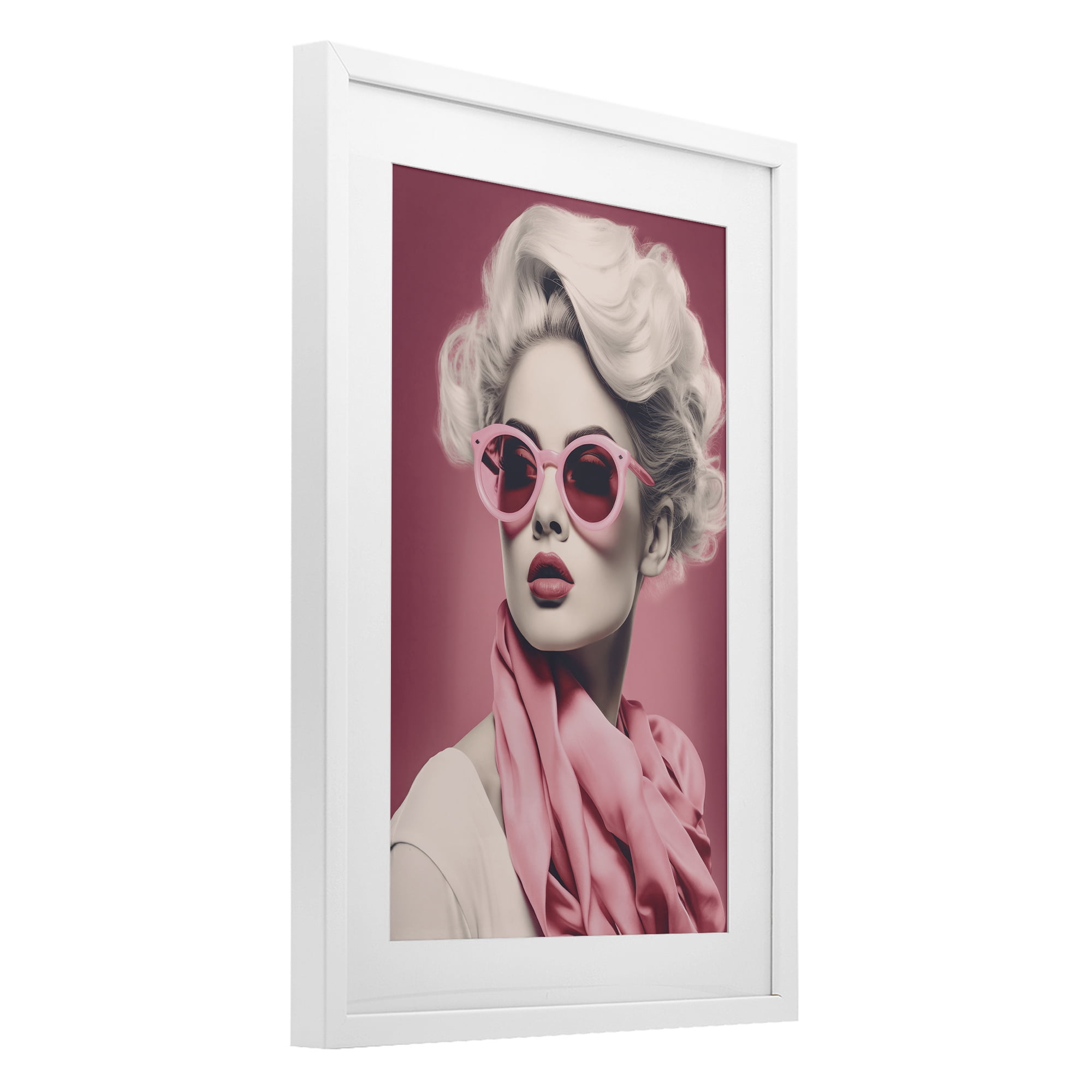 Stupell Industries Iconic Retro Chic Portrait White Framed Print Under Glass, design by Andrea Haase