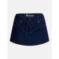 thumbnail image 5 of No Boundaries Self Tie Denim Cotton Mini Skort, Women’s XXS-XXL, 5 of 6