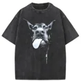 thumbnail image 6 of Men Gothic Letter Dog Printed T-Shirt Hip Hop Streetwear Punk Summer Vintage Washed Oversized T Shirts Tops men clothing, 6 of 6