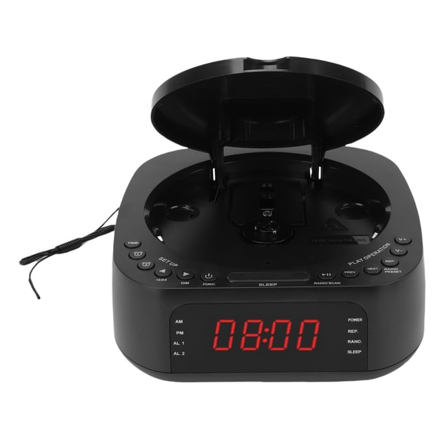 CD Player with AM Digital Dual Alarm Clock Radio, Top Loading CD Player with USB Charging Port