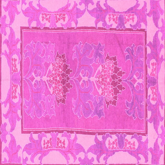Ahgly Company Indoor Square Abstract Pink Modern Area Rugs, 3' Square