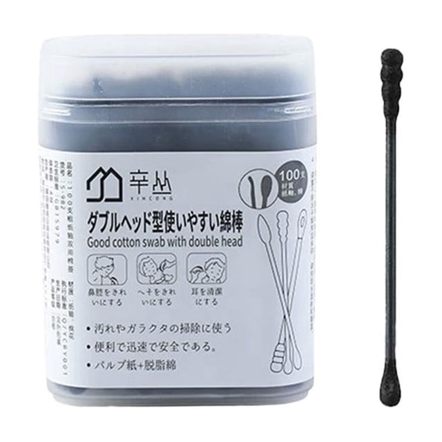 Double-Ended Cotton Swabs w/ Ear Spoon & Tip 100pcs Multipurpose Cleaner