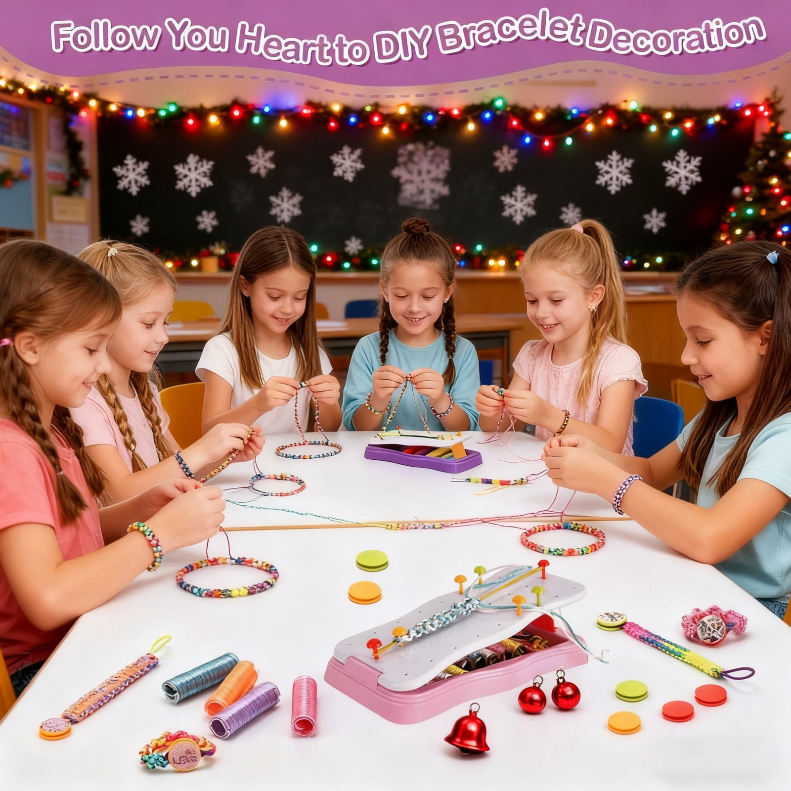 FoikYoik Friendship Bracelet Making Kit for Girls 8-12 Year Old Kid DIY Crafts for Girl Birthday Christmas Kits Toys Pink