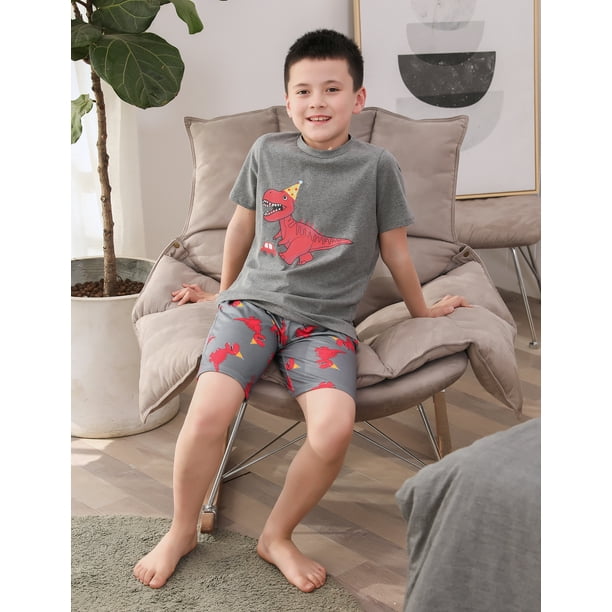 Uniexcosm Little & Big Boys Pajamas Set Summer Kids Pjs, Male 2 Piece