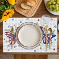 thumbnail image 4 of Blue Red Butterfly 4th of July Placemats Set of 4, Stars Independence Day Grey Plaid Placemats for Dining Table, Place Mats for Kitchen Tabletop, Waterproof Wipeable Dining Table Mats Set, 4 of 9