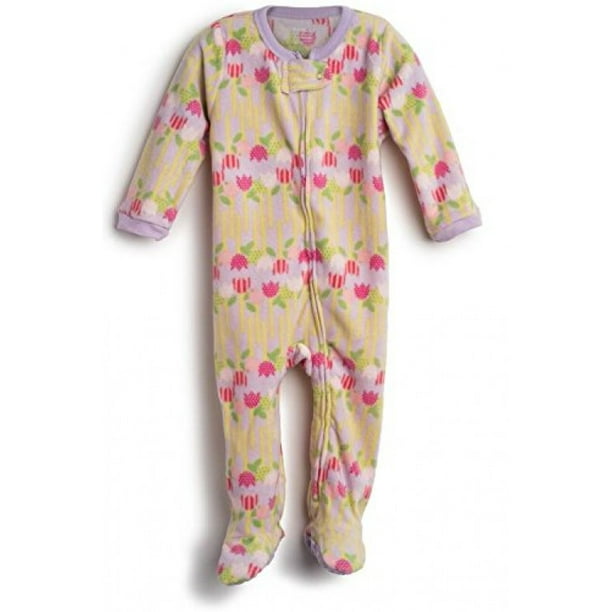 Elowel Pajamas Elowel Baby Girls Footed Flower Pajama Sleeper Fleece 612 Months