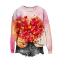 thumbnail image 1 of Mujeres de Manga Larga Tops Casual en Forma de Corazón Impresión Cuello Redondo Blusa Casual Suave, Verano de Manga Larga Tops para Mujeres, 1 of 4
