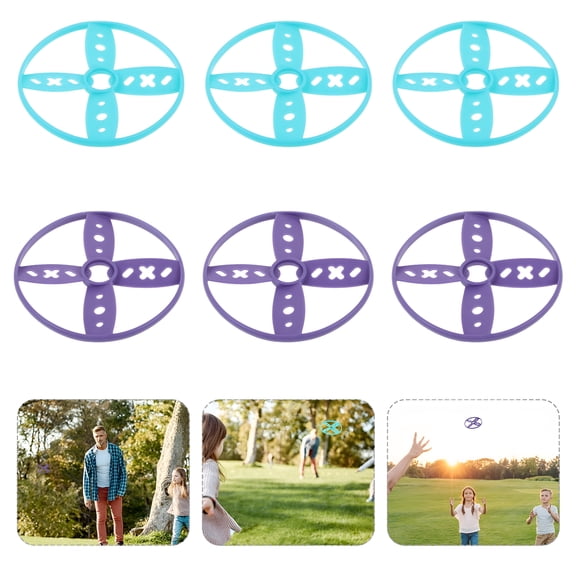 DESIGNICE 8Pcs Outdoor Flying Disc Interactive Toy Portable Plastic Flying Disc Set