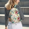 thumbnail image 5 of Bixox Bird Butterfly Rose Printing Canvas Backpack Lightweight Casual Travel Backpack School Backpack Fits 15.6 Inch Notebook, 5 of 5