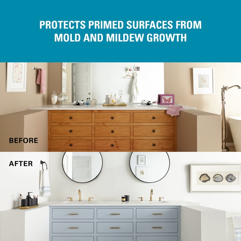 KILZ Kitchen & Bath Mildew-Resistant Primer, 1 Gallon Water-Based photo 5